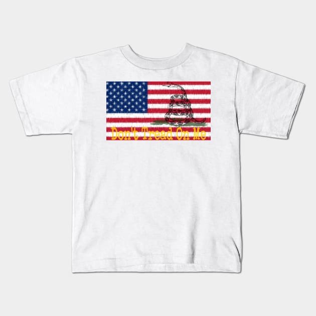 America, Don't Tread On Me Kids T-Shirt by ValinaMoonCreations